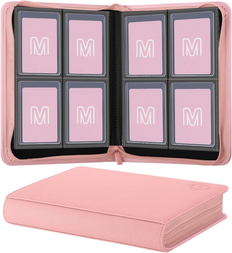 MOSLA Toploader Binder,4-Pocket Side Load Trading Card Album, Holds 128 Cards with Double-Sided Pockets for MTG, Sports Cards, Top Loader Storage - Image 1